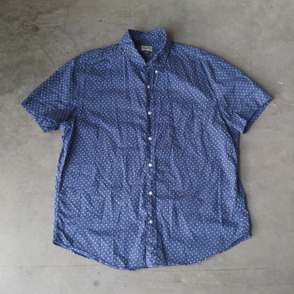 J. Crew Other - J. Crew Blue Print Short Sleeve Button Down
